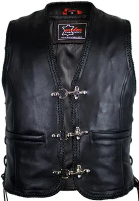 Produktbild von MDM960 Leder Weste, Kutte, Bikerweste, Rockerweste, Clubweste(XL)