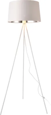 Produktbild von Stehleuchte Manchester Stehlampe 3-Fuß-Leuchte Standleuchte 150 cm E27 Metall-Stoff Weiß-Silber