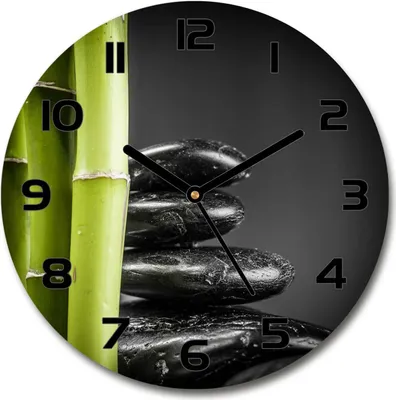 Produktbild von Wanduhr aus Glas 30fi Glasbild Glasuhr Gehärtetes Glas - schwarze-zeiger - Bamboo