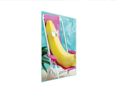 Produktbild von Herdabdeckplatte 35x52 Glaskeramikkochfeld Abdeckung Spritzschutz Glasplatte Deko Schneidebrett Banane Strand