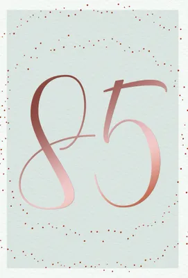 Produktbild von 85. Geburtstag - Karte mit Umschlag - Schriftkarte - mit rosegoldener