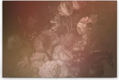Produktbild von Leinwandbild Blumen 60 x 90 cm - Wandbild Rot - Keilrahmenbild Floral Wohnzimmerdeko Wanddeko Wandgemälde