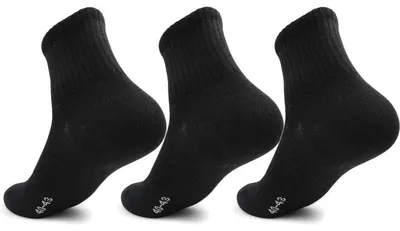 Produktbild von 3 Paar Herren Quarter Socken halbhoch mit Belüftung Sport Freizeit Baumwolle Schwarz/40-43