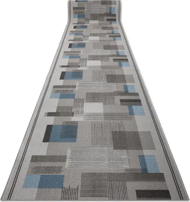 Image de TAPIS DE COULOIR  antidérapant LISTRA Géométrique, antidérapant gris 67cm gris 67x200 cm