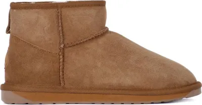 A single brown boot is shown against a white background.