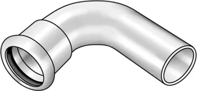 Productafbeelding van KE Kelit NP421, STEELFIX, roestvrijstalen persboog 90°, voor binnen- en buiteninstallatie, 22 mm, 1 stuk.