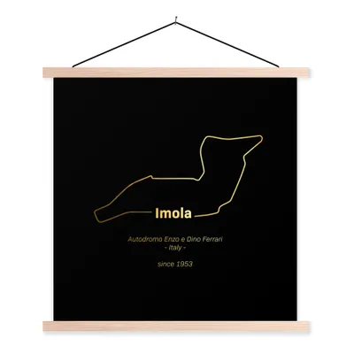 Produktbild von MuchoWow® Textilposter Formel 1 - Imola - Rennstrecke 40x40 cm mit holzfarbenen Rahmen - Posterleiste