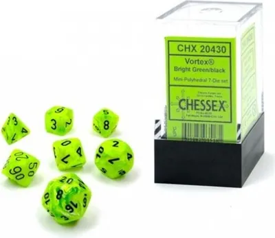 Produktbild von Chessex - Vortex - Mini 7-Die Set - Bright Green/Black