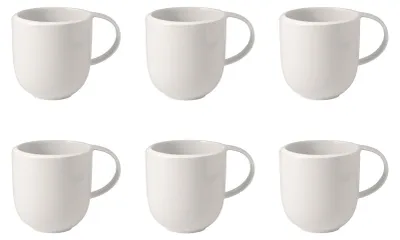 Produktbild von Villeroy & Boch NewMoon 6er Set Kaffeetasse 390 ml weiß Porzellan