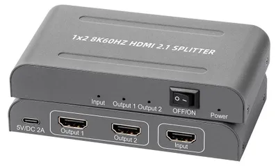 Image de Splitter HDMI 2.1, 1 entrée / 2 sorties, 8K 60 Hz