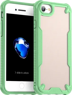 Immagine prodotto di Custodia protettiva per iPhone SE 2020/iPhone SE 2022/iPhone 7/iPhone 8, retro traslucido opaco, custodia bumper in TPU Verde