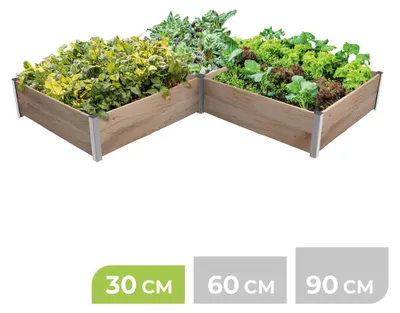 Produktbild von BioGreen 3m² Hochbeet ErnteMAXX für Ecken erhältlich in 3 Höhen erhältlich