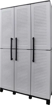 Image de Armoire Haute Polypropylène Gris Rangement Polyvalent Avec Porte-balais - Art Plast
