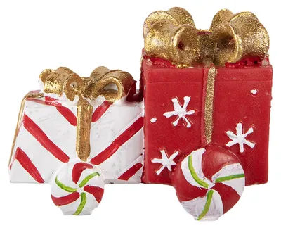 Produktbild von Clayre & Eef Weihnachtsdekorationsfigur Geschenk 9x7x11 cm Rot Polyresin
