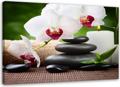 Produktbild von Leinwandbild orchidee zen-blumen 100x70 cm Feeby farbe wandbild bereit zum aufhängen