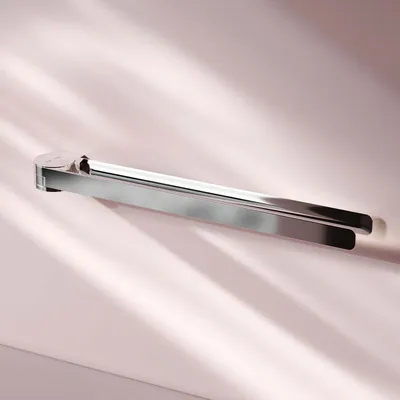 Image de Porte-serviettes avec 2 barres Porte-serviettes de bain Acier inoxydable Montage mural avec perçage Porte-serviettes avec 2 barres pivotantes AM.PM, Chrome