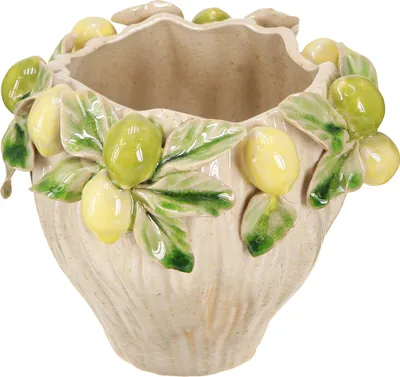 Produktbild von Deko-Keramik-Blumentopf Zitronen Mediterran Ø19,5cm