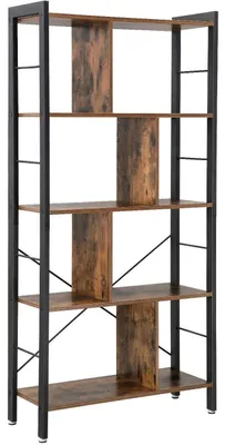Image de Étagère industrielle – Bois – Structure en métal – 74 x 30 x 154,5 cm