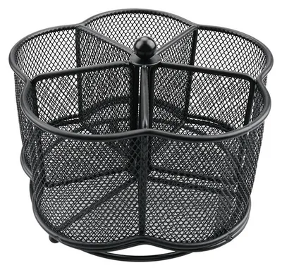 Produktbild von Drehbarer Besteck Organizer 5 Fächer Metall Gitter 360 Grad rotierend Küchenutensilien Stifte Pinsel Halter Aufbewahrung