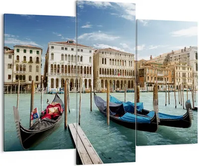 Produktbild von Bild auf Leinwand - Leinwandbild - Architektur venedig italien gondel - 130x100cm - Wand Bild - Wanddeko - Leinwanddruck - Bilder - Kunstdruck - Leinwand bilder - Wandkunst - CB130x100-2705