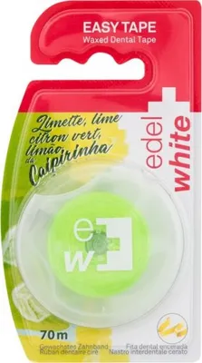 Produktbild von edel+white Easy Tape mit Minz- und Caipirinhageschmack gewachstes Zahnseide 70m