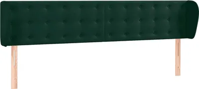 Produktbild von vidaXL Kopfteil mit Ohren Dunkelgrün 203x23x78/88 cm Samt
