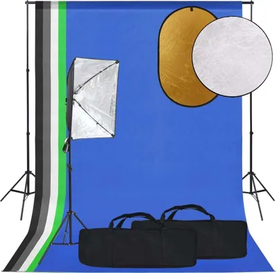 Produktbild von "2026 Aktion"Fotostudio-Set - elegantes Design - mit Softbox, Hintergrund und Reflektor DE757747 - Lampenstative