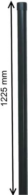 A single metal fence post with a measurement indicator showing its length.