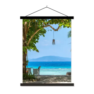Produktbild von MuchoWow® Textilposter Tropisch - Strand - Meer 120x160 cm mit schwarzem Rahmen - Magnetischer