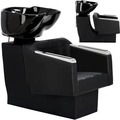 Obrázek produktu pro Kadeřnická barber mycí stanice Pikos do kadeřnického barber salonu pohyblivá mísa keramická armatura baterie sluchátka