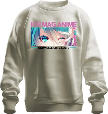 Immagine prodotto di Mi piacciono gli anime e forse 3 persone Kawaii Otaku Manga Fan Chibi Unisex Felpa Pullover, Nature, XXL