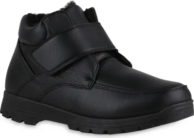 Produktbild von VAN HILL Herren Warm Gefütterte Winter Boots Bequeme Profil-Sohle Schuhe 840524, Farbe: Schwarz, Größe: 43