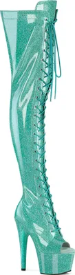 Produktbild von ADORE-3021GP Damen Boots von Pleaser, Aqua Lack , EU 37, US 7