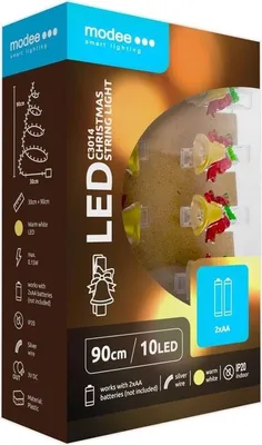 Immagine prodotto di Catena luminosa a campana con clip LED - 1,2 metri - 10 LED - bianco caldo