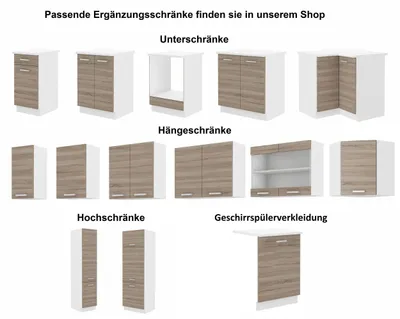 Produktbild von Küche Dave XL 300 cm Küchenzeile Küchenblock Einbauküche Sonoma Eiche Trüffel