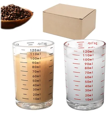 Gläserner Messbecher 2er Set 120 ml mit Skala, Shotglas