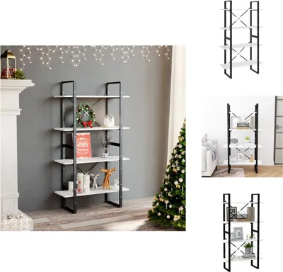 Obrázok produktu pre vidaXL Regál 4 priehradky biely 80x30x140 cm materiál na báze dreva - Regály a knižnice