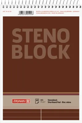 Imagen del producto de 10X BRUNNEN 1055761: Bloc de notas, tamaño A5, 40 hojas, rayado, color marrón