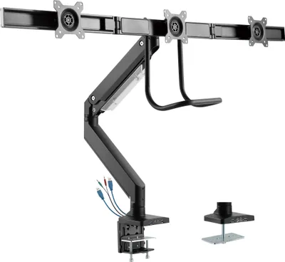 Immagine prodotto di InLine - Kit di montaggio - per 3 display LCD - alluminio - nero - dimensioni dello schermo: 68,58 cm (27") - montaggio da tavolo (23172A)