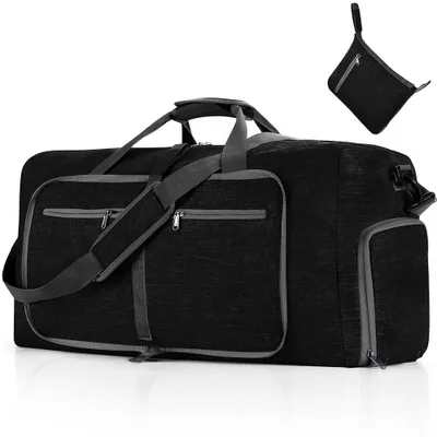 Produktbild von Faltbare Reisetasche für Damen und Herren, 65-Liter-Wochenendtasche mit Innenfutter und wasserdichter Handtasche