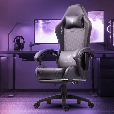 Immagine prodotto di Sedia da gaming ergonomica - Sedia da gaming nera - Sedia da ufficio - Poltrona reclinabile - Sedia da gaming per computer