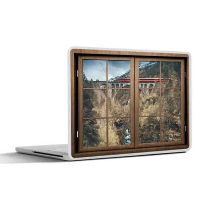 Produktbild von MuchoWow® Laptop Aufkleber Sticker Cover Aussicht - Zug - Berg 36.5x27.5 cm - Laptop-Sticker