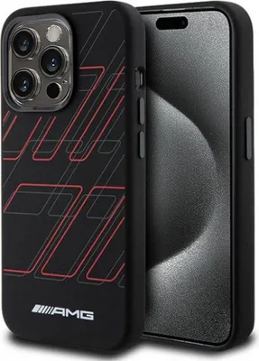Produktbild von Mercedes-AMG Large Rhombuses Back Case (MagSafe-kompatibel) - Geeignet für Apple iPhone 15 Pro Max (6.7") - Schwarz