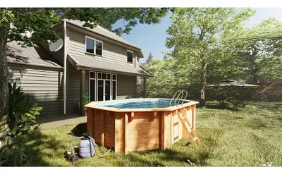 Produktbild von Gre Accessories Canelle 2 Oval Schwimmbadauskleidung Aus Holz Blau 487 x 286 x 114 cm Blau 487 x 286 x 114 cm