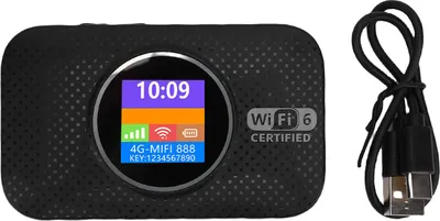 Immagine prodotto di Router WLAN mobile 4G LTE Lockless 6 300 Mbit/s Slot SIM Dispositivo hotspot portatile per viaggi in campeggio Nero