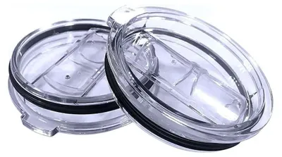 Produktbild von 2 Ersatzdeckel für 30-oz-Edelstahl-Reisebecher – Passend für einen Innendurchmesser von 3,58 Zoll (transparent) – Spritzschutzdeckel für 30-oz-Becher