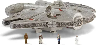 Produktbild von Jazwares Star Wars Micro Galaxy Squadron Feature Fahrzeug mit Figuren Millennium Falcon 22 cm