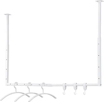 Produktbild von HOME DELUXE Garderobenleiste SWAY Weiß - ausziehbar|Kleiderstange Industrial, Handtuchhalterung