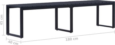 vidaXL Zahradní lavice 180 cm PS-Plate Black