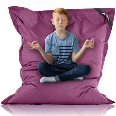 Produktbild von Lazy Bag Riesensitzsack XL 250 Liter in Violett – Wasserfester Bean Bag für Indoor & Outdoor, Waschbar, 160x125cm für Kinder & Erwachsene